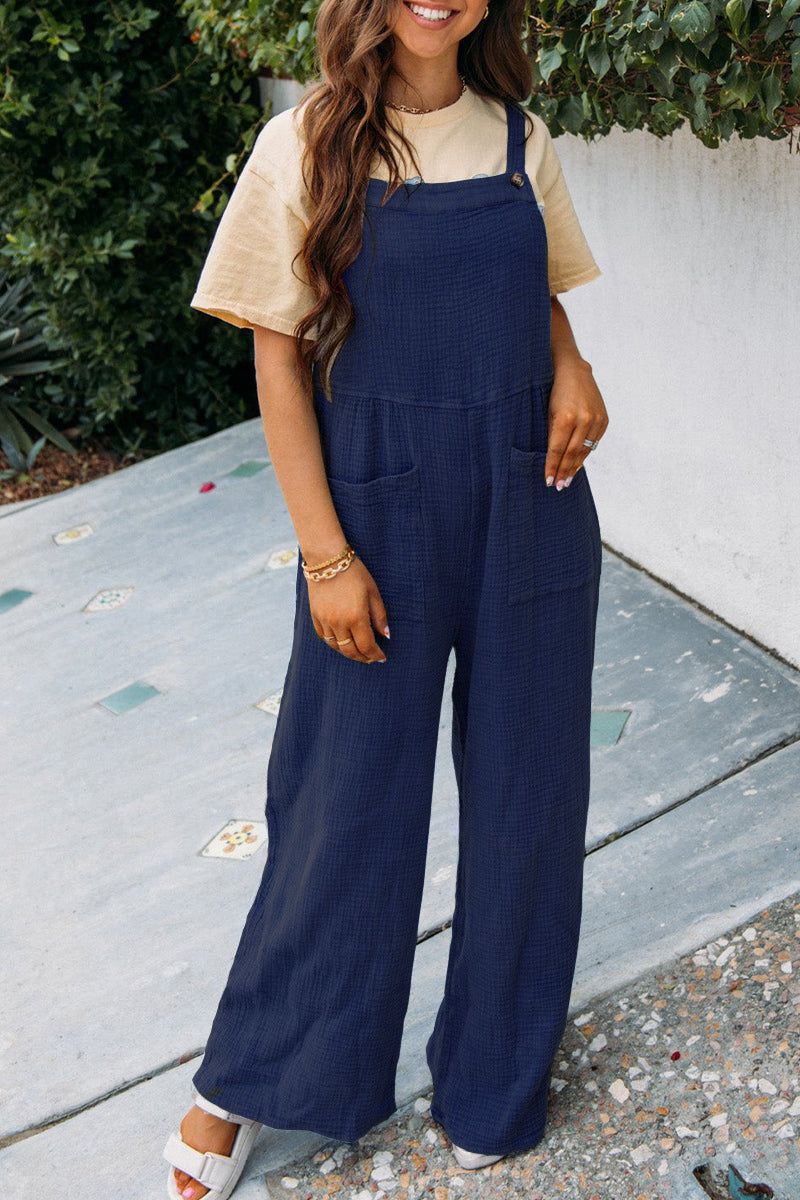 Damer casual jumpsuit med praktiska fickor och justerbara axelband Mirla-Eva Jonsson