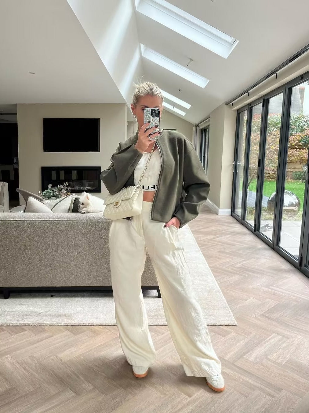 Damer casual övergångsjacka med ståkrage och asymmetrisk skärning Mirla-Eva Jonsson