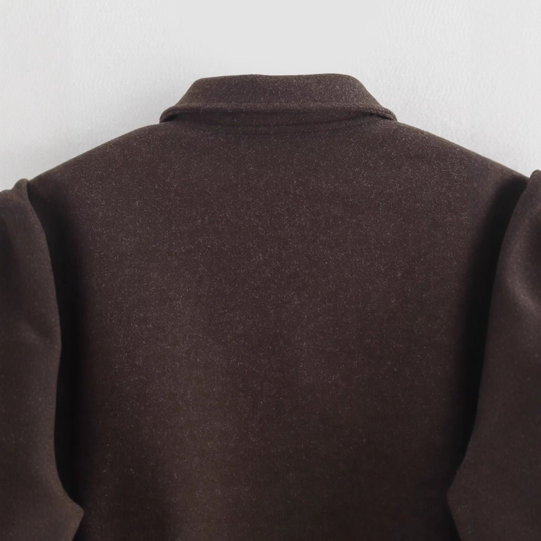 Damer casual oversized fleecejacka med högt stängd krage och praktiska fickor Mirla-Eva Jonsson