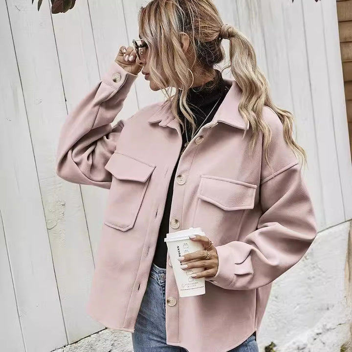 Damer casual oversized jacka med praktiska fickor Mirla-Eva Jonsson