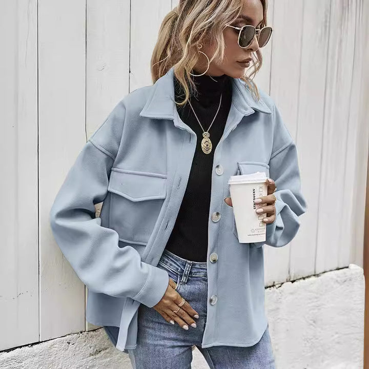 Damer casual oversized jacka med praktiska fickor Mirla-Eva Jonsson