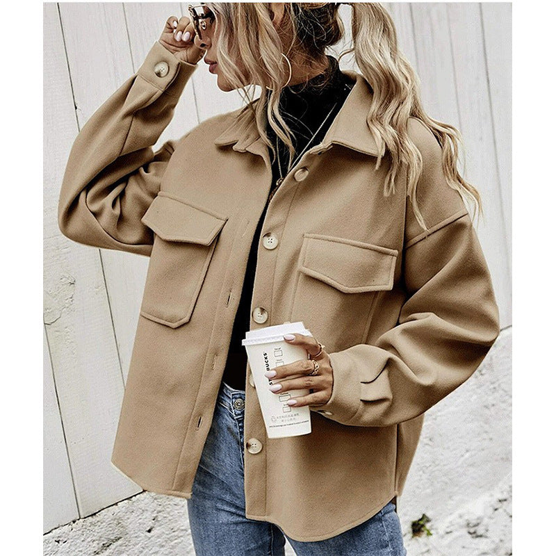 Damer casual oversized jacka med praktiska fickor Mirla-Eva Jonsson