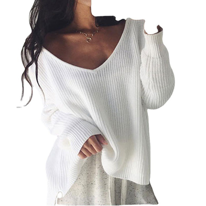 Damer casual oversized tröja med asymmetrisk skärning och djup rundhalsringning Eva Jonsson-Eva Jonsson