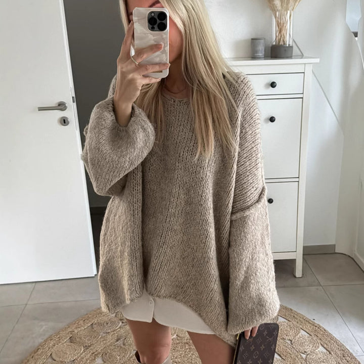 Damer casual oversized tröja med voluminösa ärmar och mjuk textur Mirla-Eva Jonsson