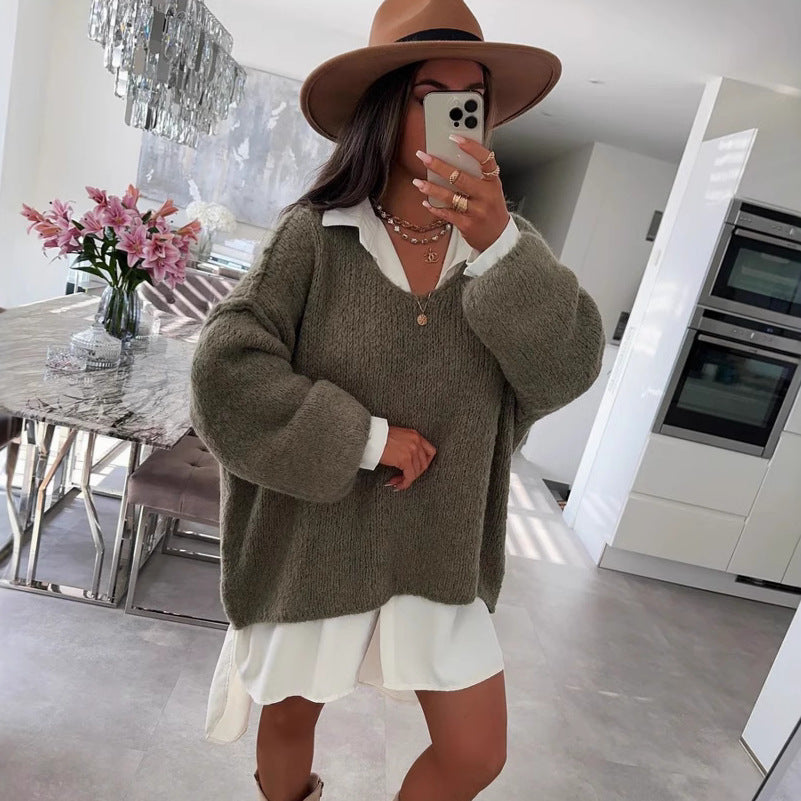 Damer casual oversized tröja med voluminösa ärmar och mjuk textur Mirla-Eva Jonsson