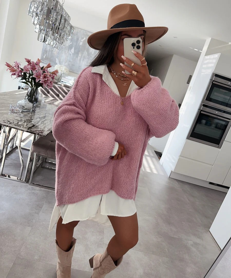 Damer casual oversized tröja med voluminösa ärmar och mjuk textur Mirla-Eva Jonsson
