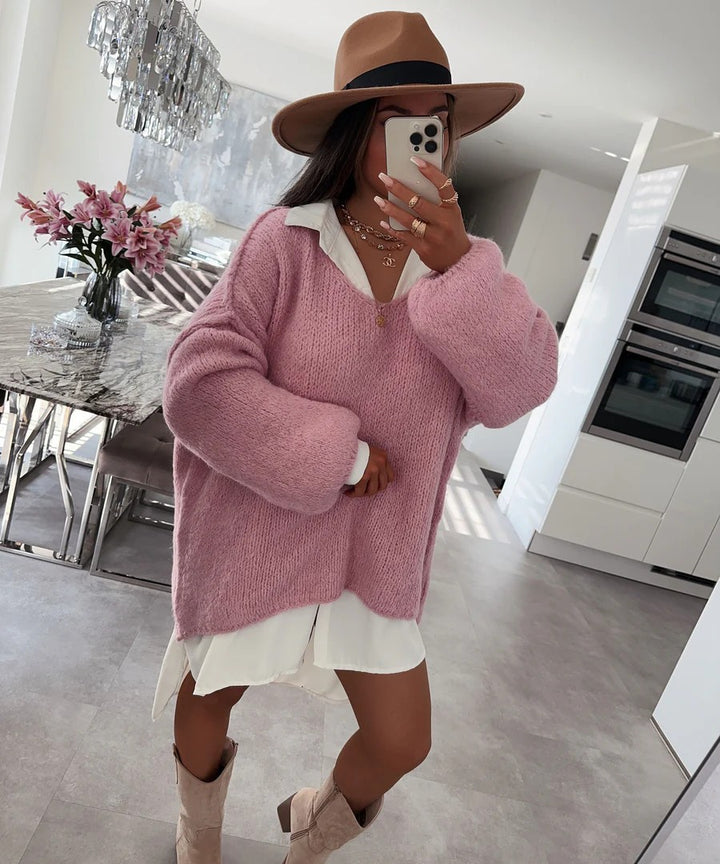 Damer casual oversized tröja med voluminösa ärmar och mjuk textur Mirla-Eva Jonsson