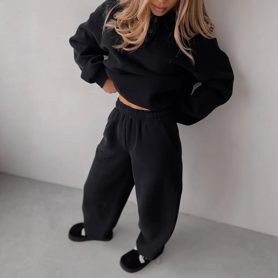 Damer casual polo skjorta och breda joggingbyxor set Mirla-Eva Jonsson