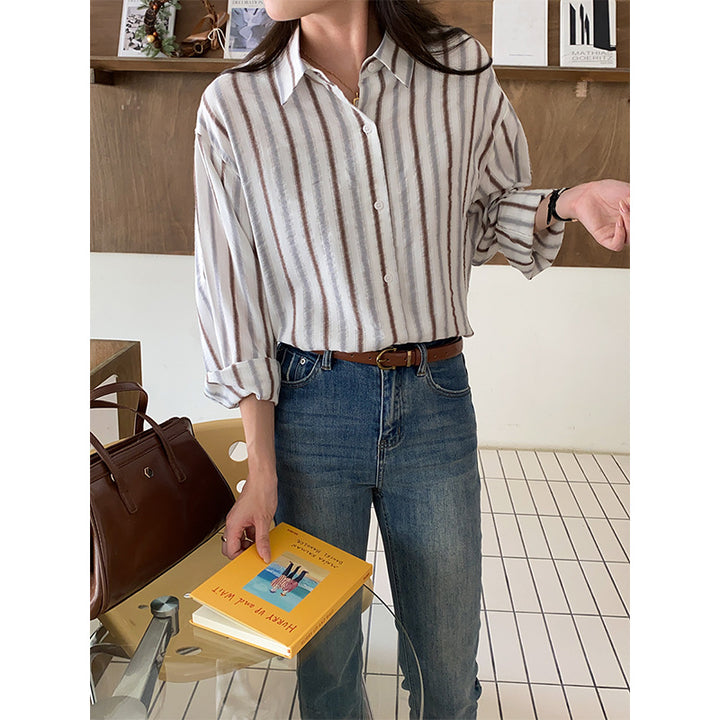 Damer casual randig blus Mirla-Eva Jonsson