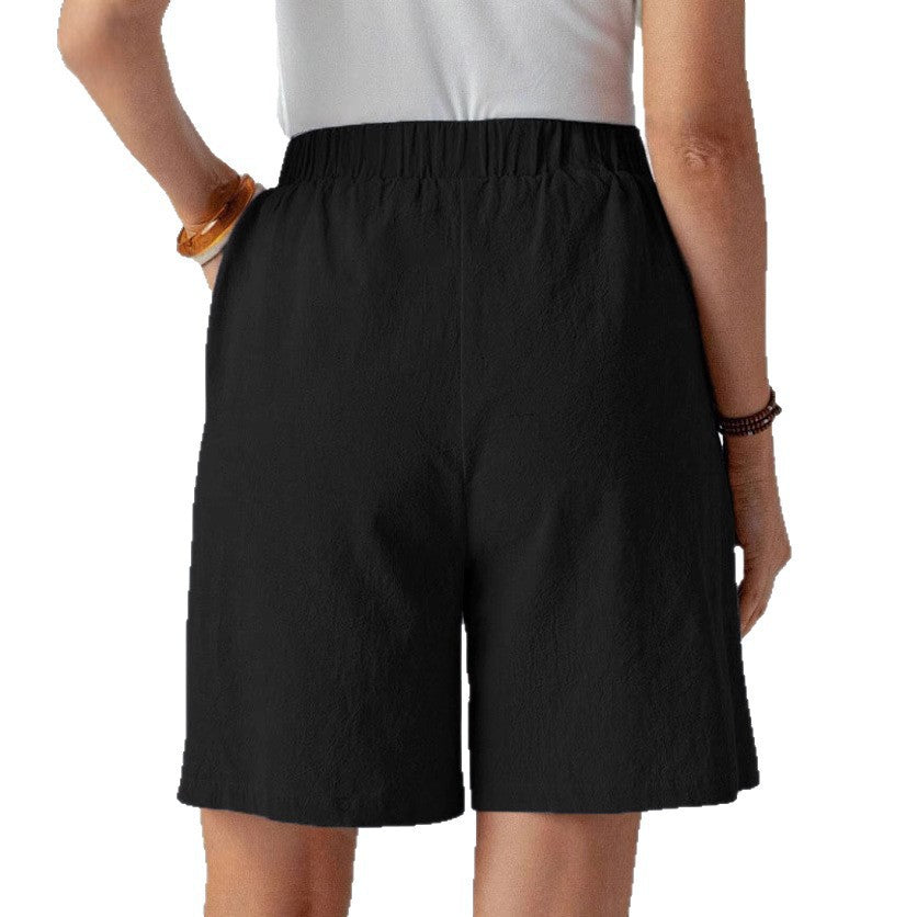 Damer casual shorts med elastisk midja och praktiska knappdetaljer Eva Jonsson-Eva Jonsson