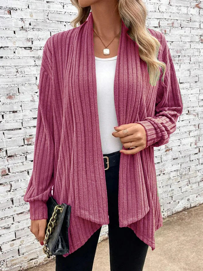 Damer casual stickad cardigan med markant ribbdesign Mirla-Eva Jonsson