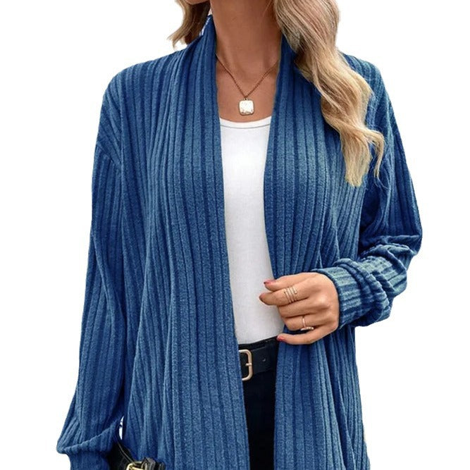Damer casual stickad cardigan med markant ribbdesign Mirla-Eva Jonsson