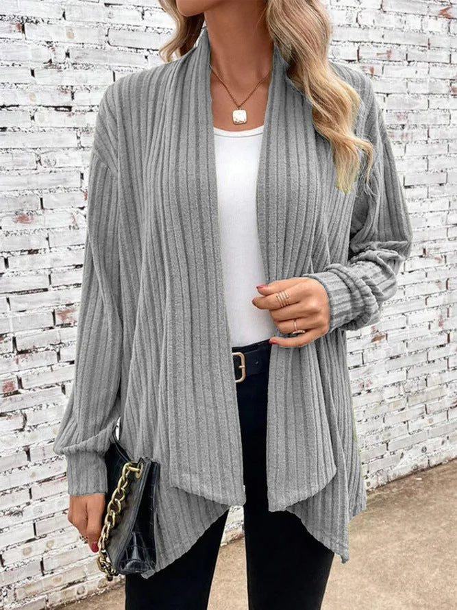 Damer casual stickad cardigan med markant ribbdesign Mirla-Eva Jonsson