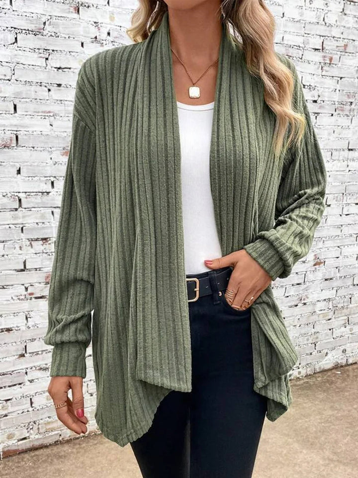 Damer casual stickad cardigan med markant ribbdesign Mirla-Eva Jonsson