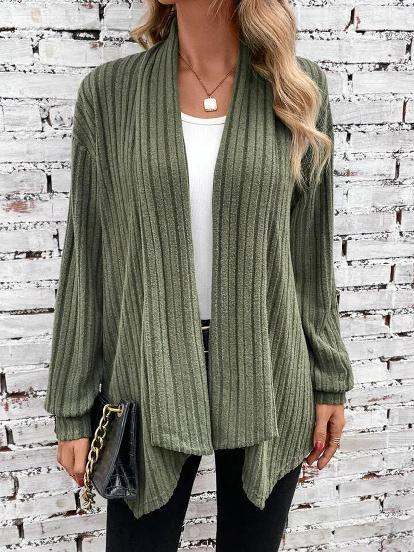 Damer casual stickad cardigan med markant ribbdesign Mirla-Eva Jonsson
