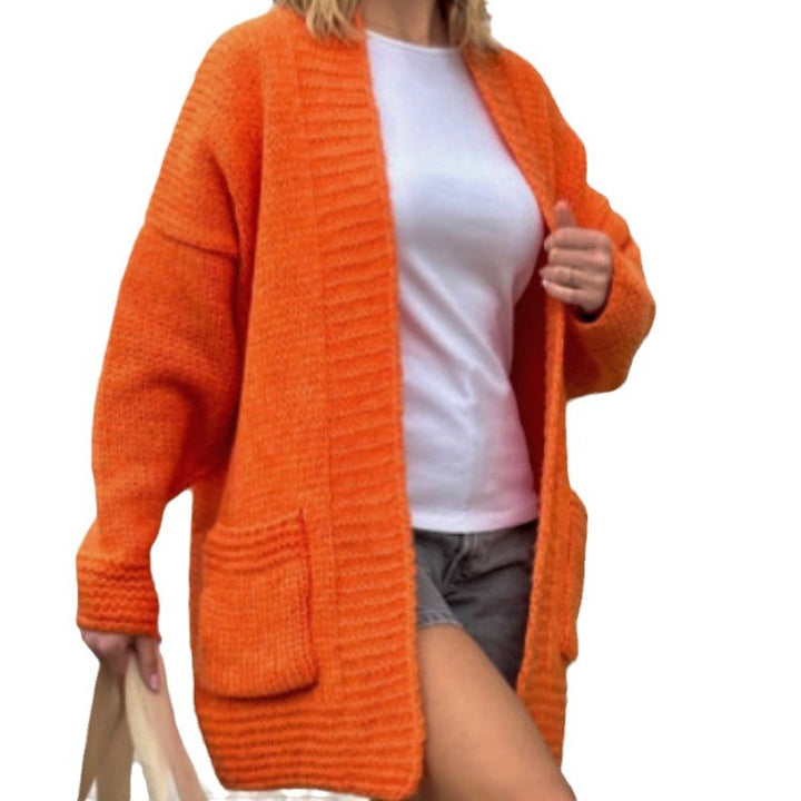 Damer casual stickad cardigan med praktiska fickor och öppen design Mirla-Eva Jonsson