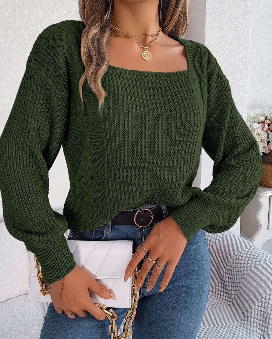 Damer casual stickad tröja med strukturerad yta och romantisk flätdesign Mirla-Eva Jonsson