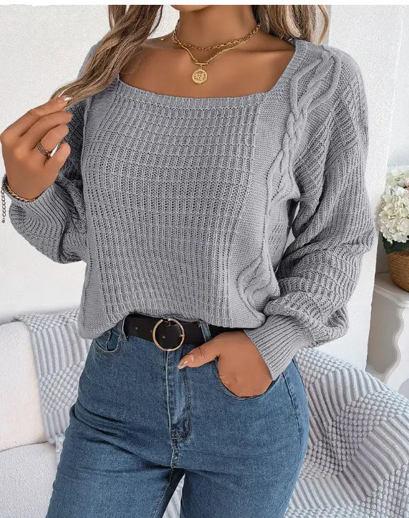 Damer casual stickad tröja med strukturerad yta och romantisk flätdesign Mirla-Eva Jonsson