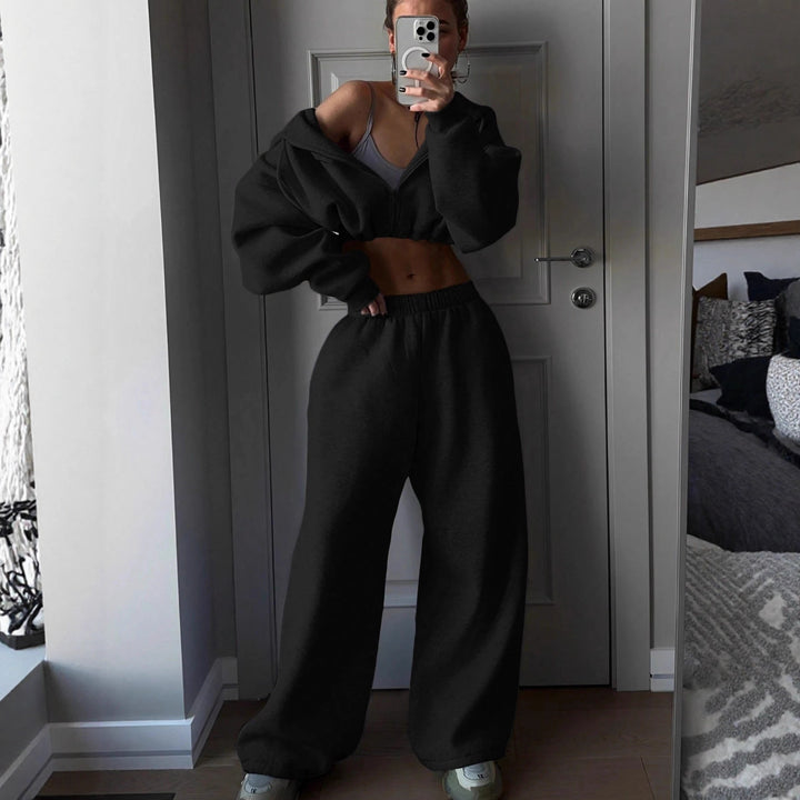 Damer casual sweat-set med oversized huvtröja och vid midja Mirla-Eva Jonsson