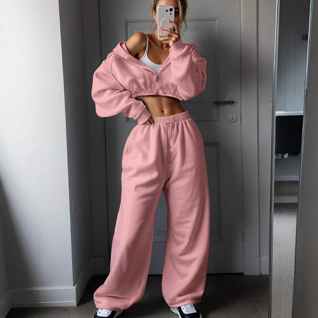 Damer casual sweat-set med oversized huvtröja och vid midja Mirla-Eva Jonsson