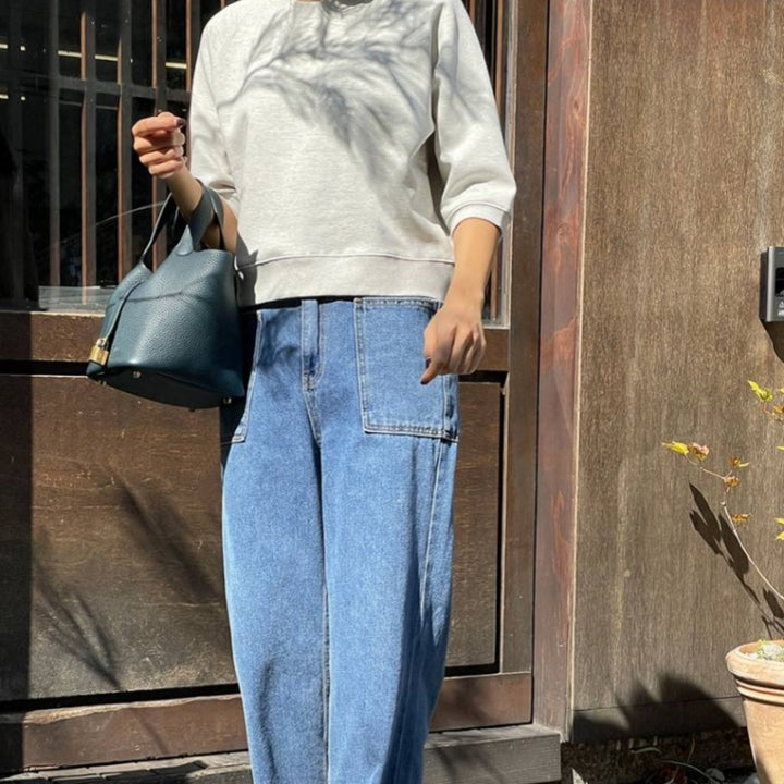 Damer casual sweatshirt med 3/4 ärmar Mirla-Eva Jonsson