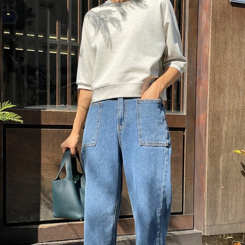 Damer casual sweatshirt med 3/4 ärmar Mirla-Eva Jonsson