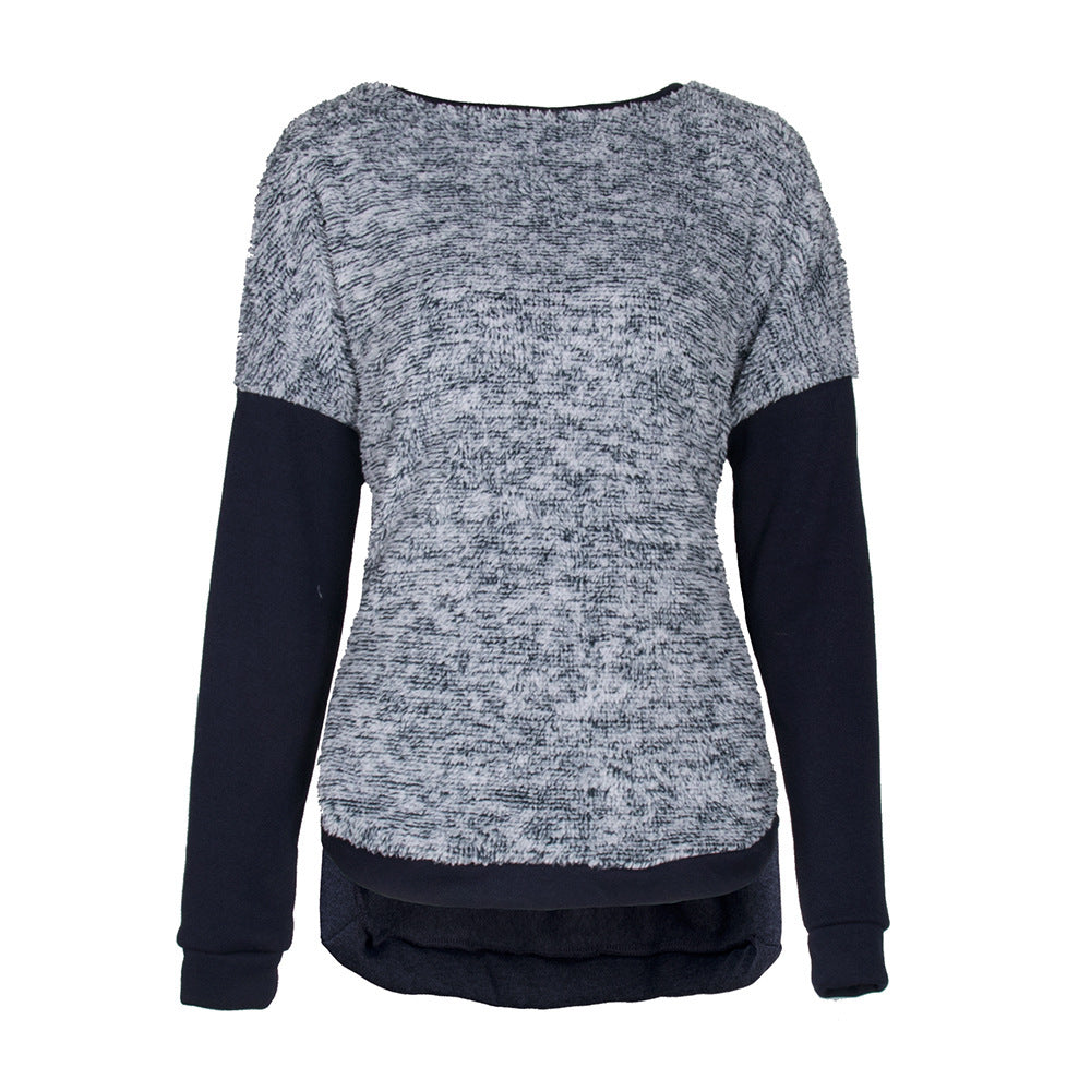 Damer casual sweatshirt med elegant textur-mix och långa ärmar Eva Jonsson-Eva Jonsson