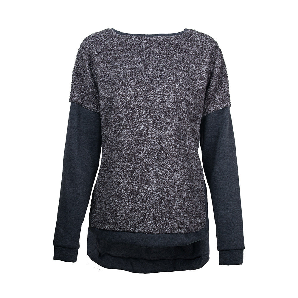 Damer casual sweatshirt med elegant textur-mix och långa ärmar Eva Jonsson-Eva Jonsson