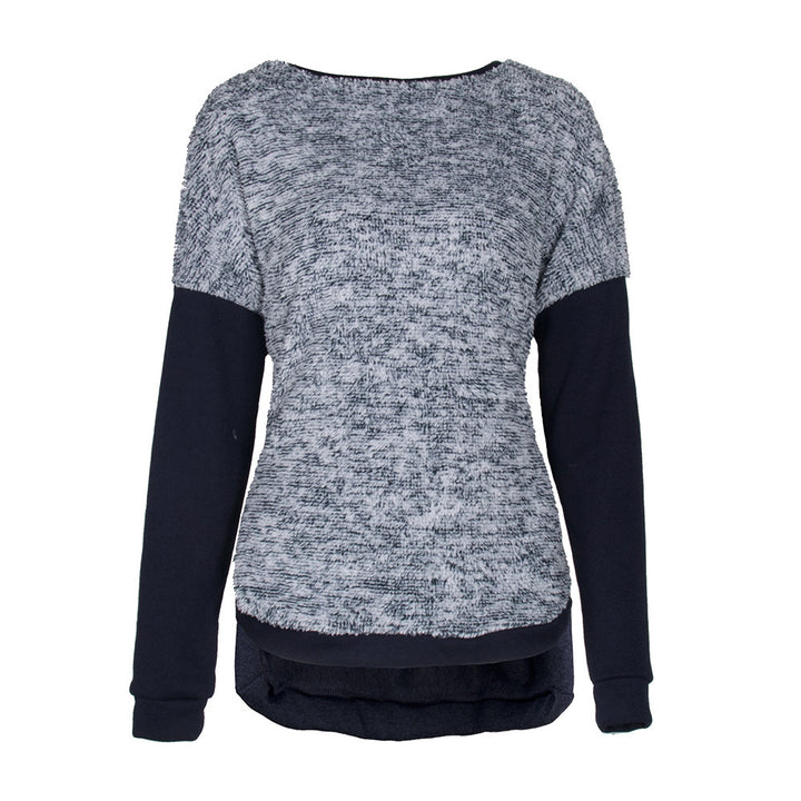 Damer casual sweatshirt med elegant textur-mix och långa ärmar Eva Jonsson-Eva Jonsson