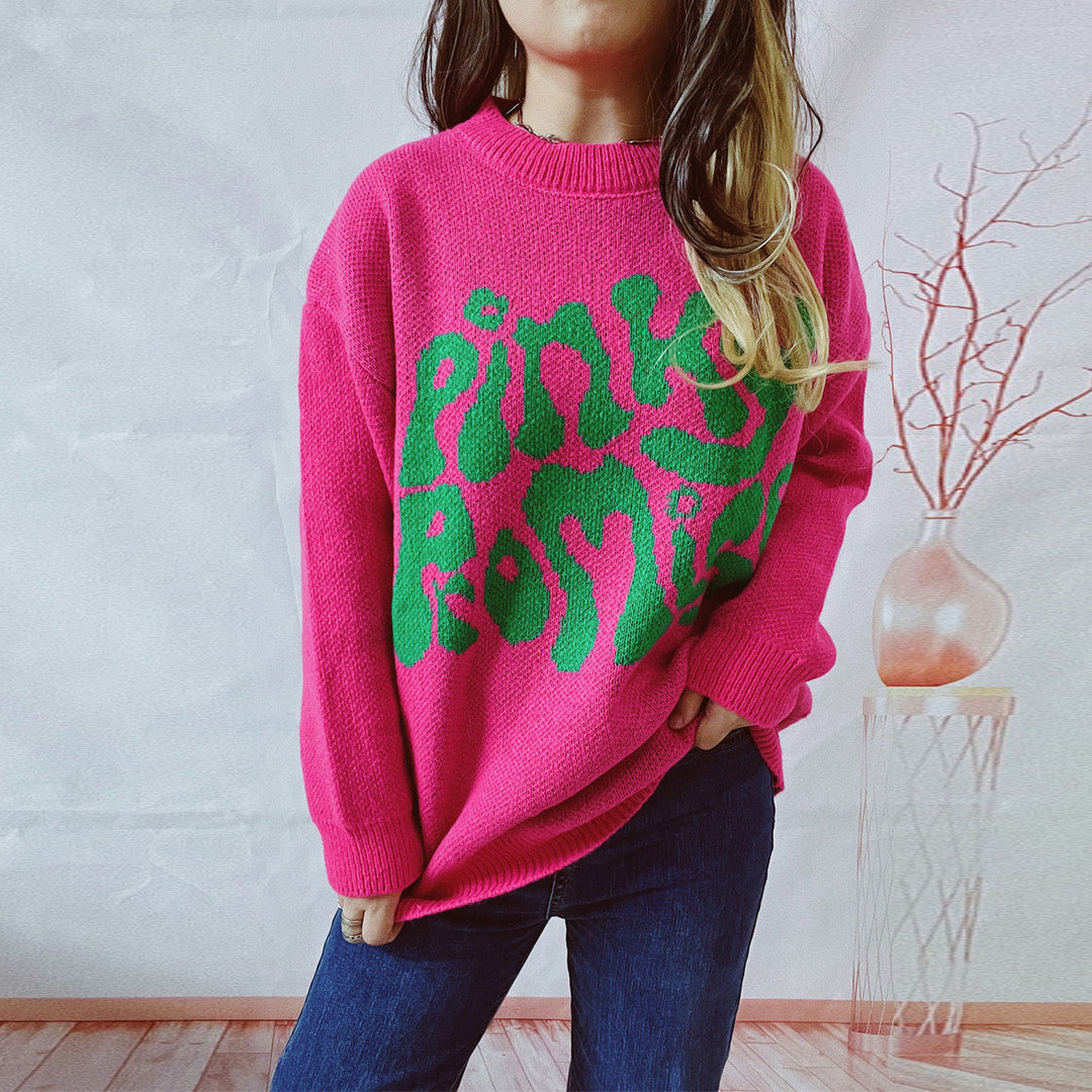Damer casual tröja med unik textdesign Mirla-Eva Jonsson