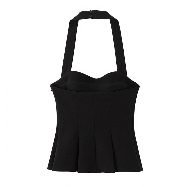 Damer chic Bustier-blus med figursydd silhuett och dekorativ halterneck Mirla-Eva Jonsson