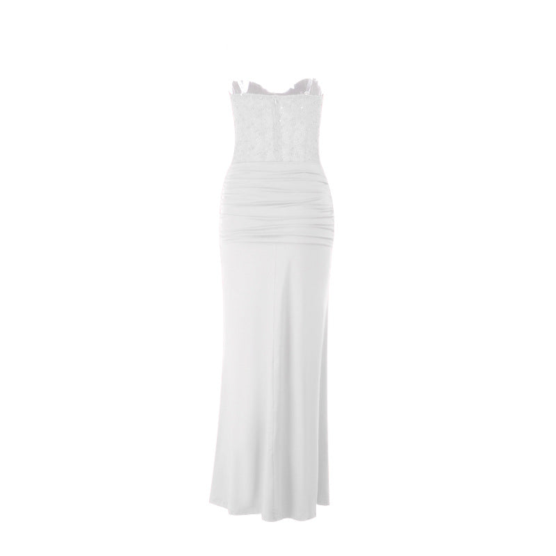 Damer chic Maxiklänning med elegant bustier-overdel och rynkad kjol Mirla-Eva Jonsson