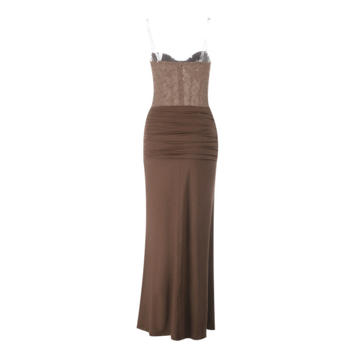 Damer chic Maxiklänning med elegant bustier-overdel och rynkad kjol Mirla-Eva Jonsson