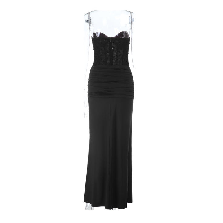 Damer chic Maxiklänning med elegant bustier-overdel och rynkad kjol Mirla-Eva Jonsson