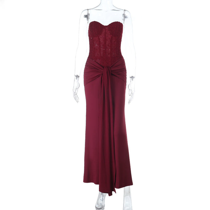 Damer chic Maxiklänning med elegant bustier-overdel och rynkad kjol Mirla-Eva Jonsson