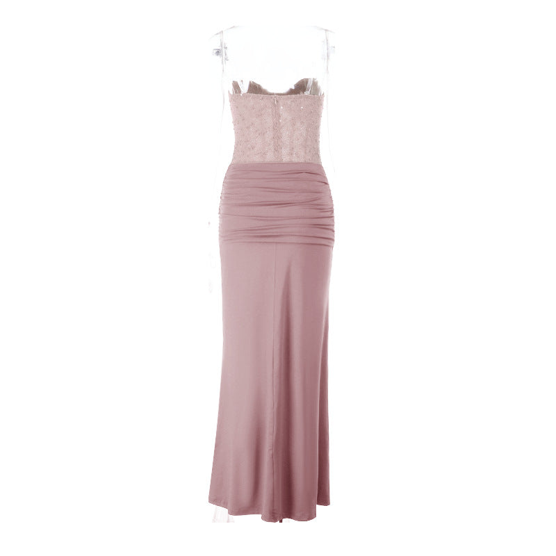 Damer chic Maxiklänning med elegant bustier-overdel och rynkad kjol Mirla-Eva Jonsson