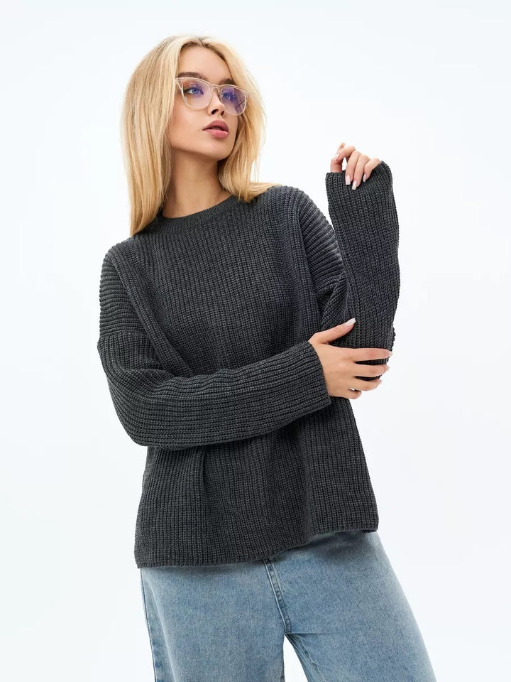 Damer chunky stickad tröja med lös passform och texturerad design Mirla-Eva Jonsson