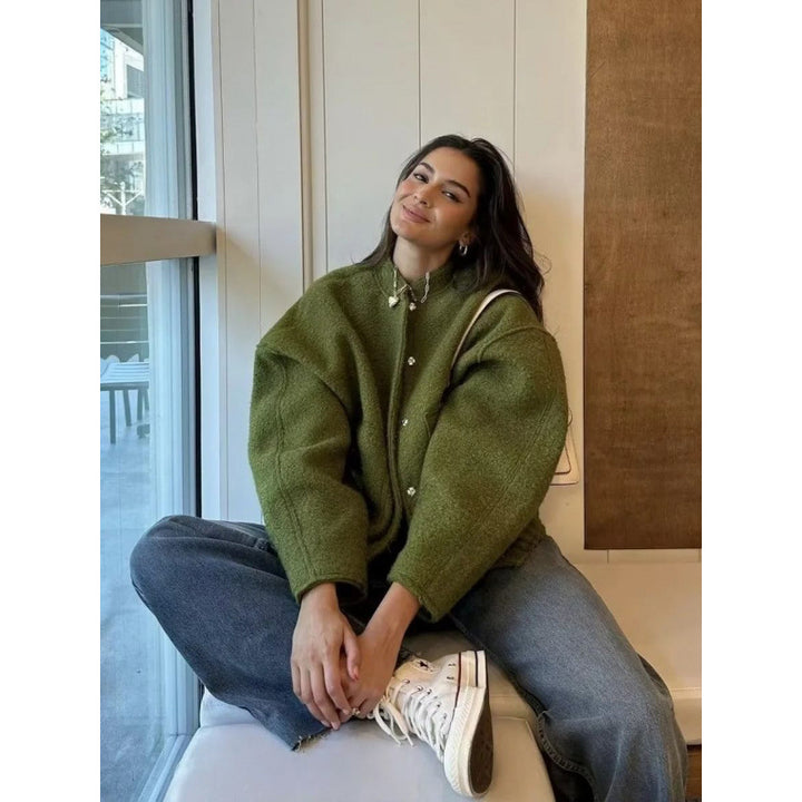 Damer cool oversized jacka i mjuk ullblandning Mirla-Eva Jonsson