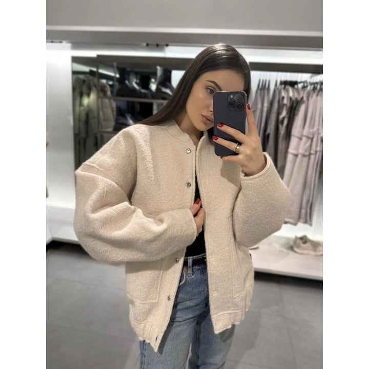 Damer cool oversized jacka i mjuk ullblandning Mirla-Eva Jonsson