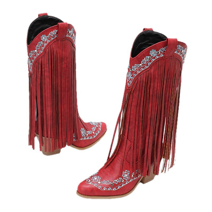 Damer cowboystövlar med fransar och färgglada broderier Mirla-Eva Jonsson