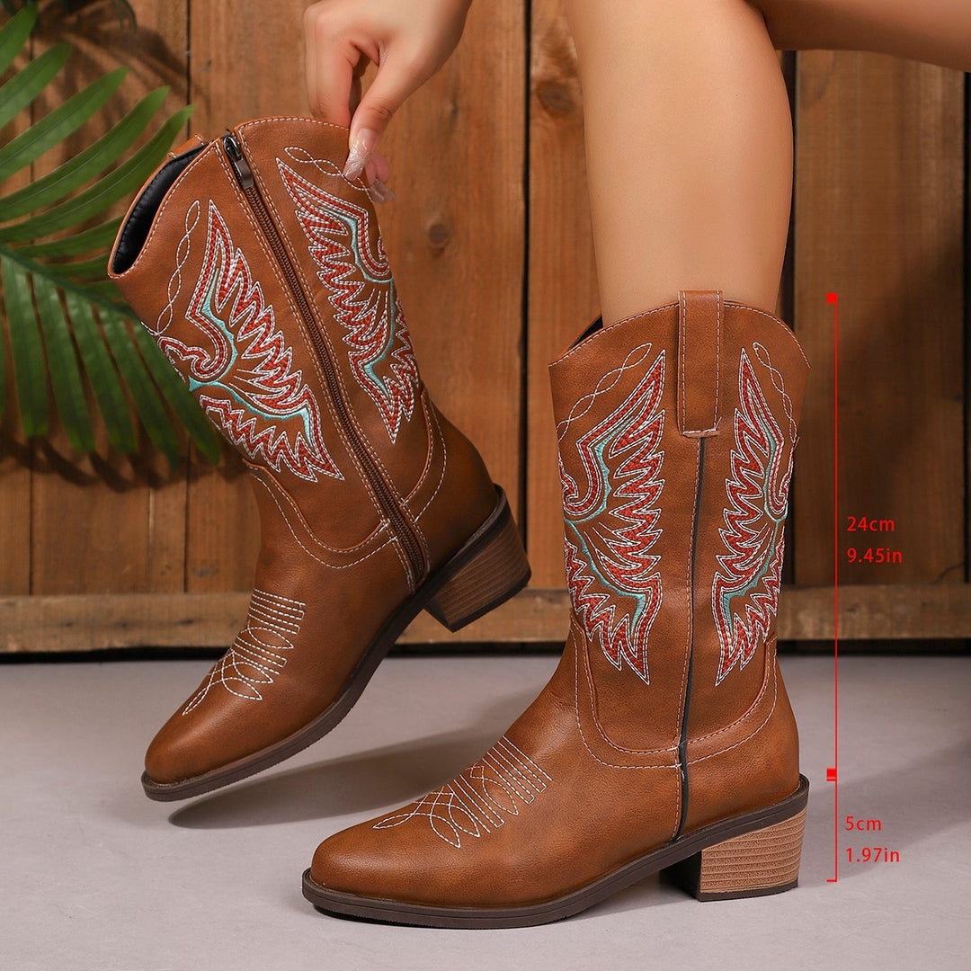 Damer cowboystövlar med konstnärliga broderier Mirla-Eva Jonsson