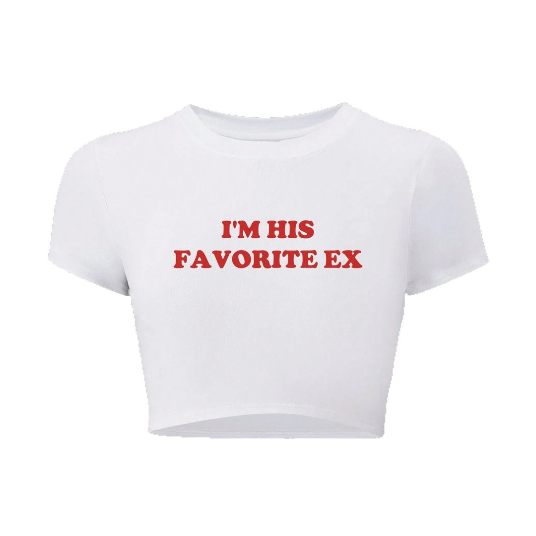 Damer crop-t-shirt med fängslande statementprint Mirla-Eva Jonsson