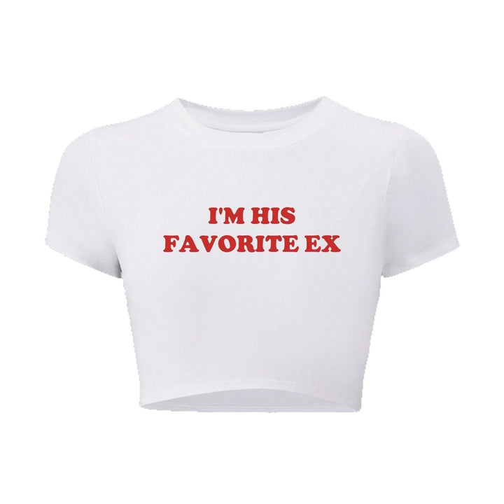 Damer crop-t-shirt med fängslande statementprint Mirla-Eva Jonsson