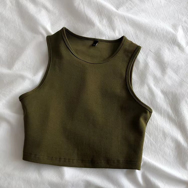 Damer crop top gjord av andningsbart material med en figurnära snitt-Eva Jonsson