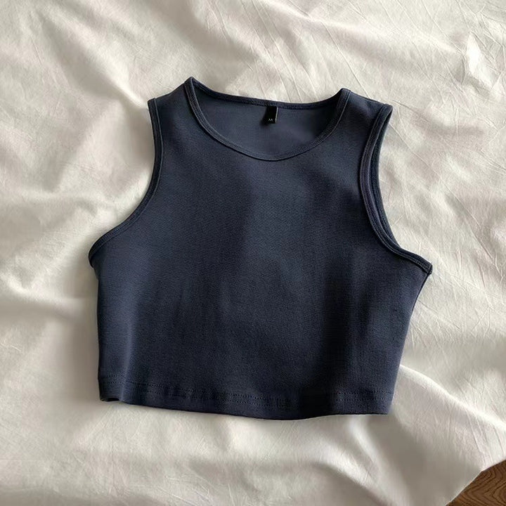 Damer crop top gjord av andningsbart material med en figurnära snitt-Eva Jonsson