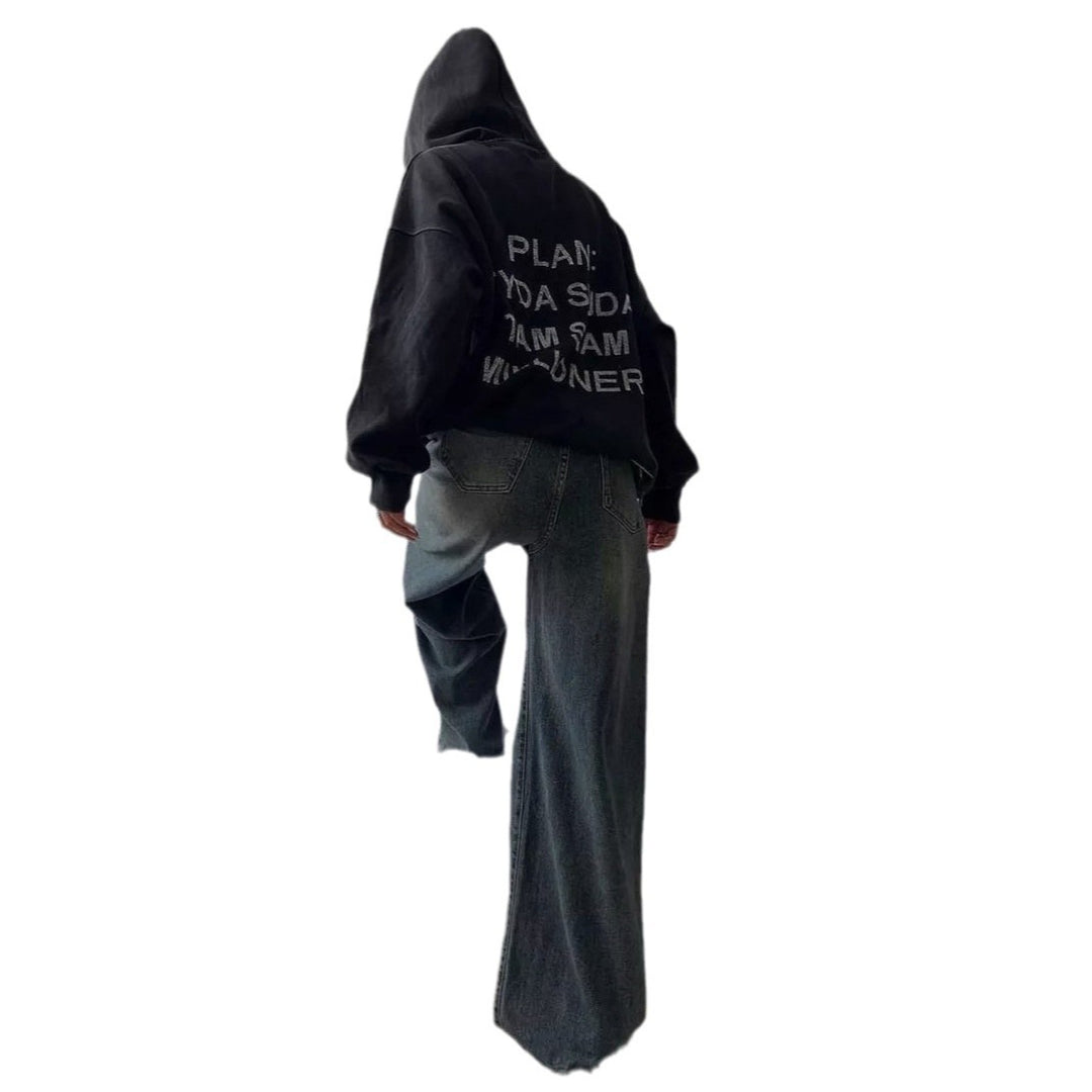 Damer croppad sweatshirt med glittrande text Mirla-Eva Jonsson