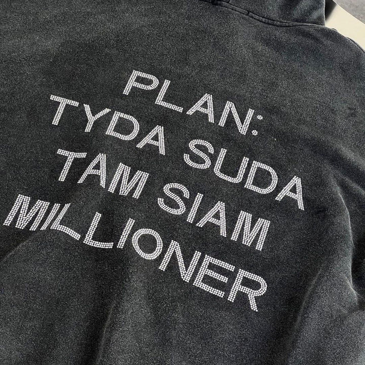 Damer croppad sweatshirt med glittrande text Mirla-Eva Jonsson