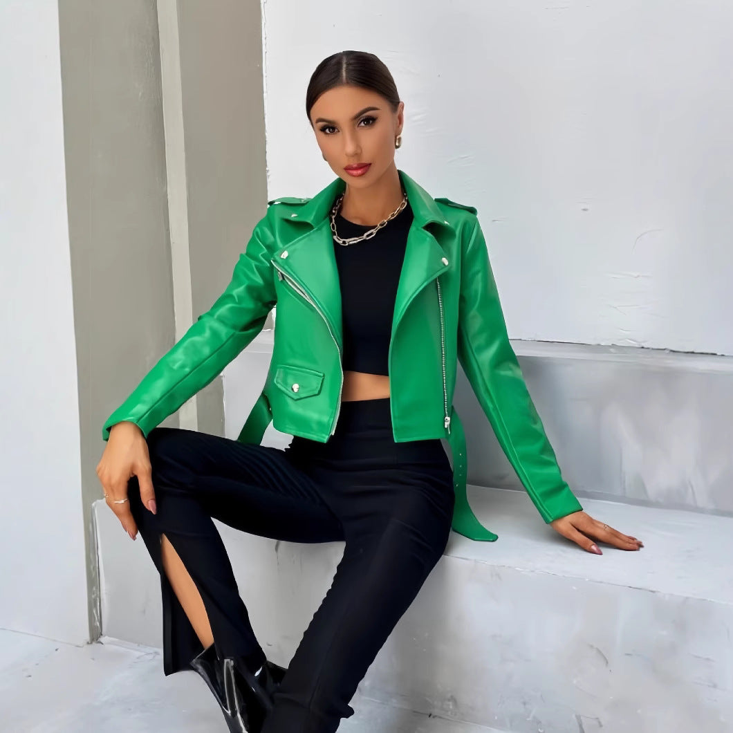 Damer cropped Bikerjacka Mirla-Eva Jonsson