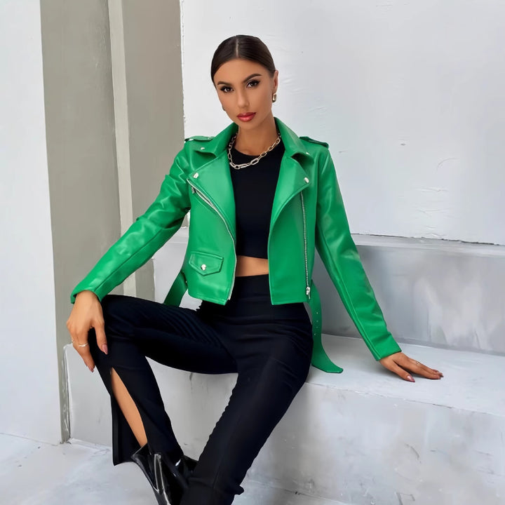 Damer cropped Bikerjacka Mirla-Eva Jonsson