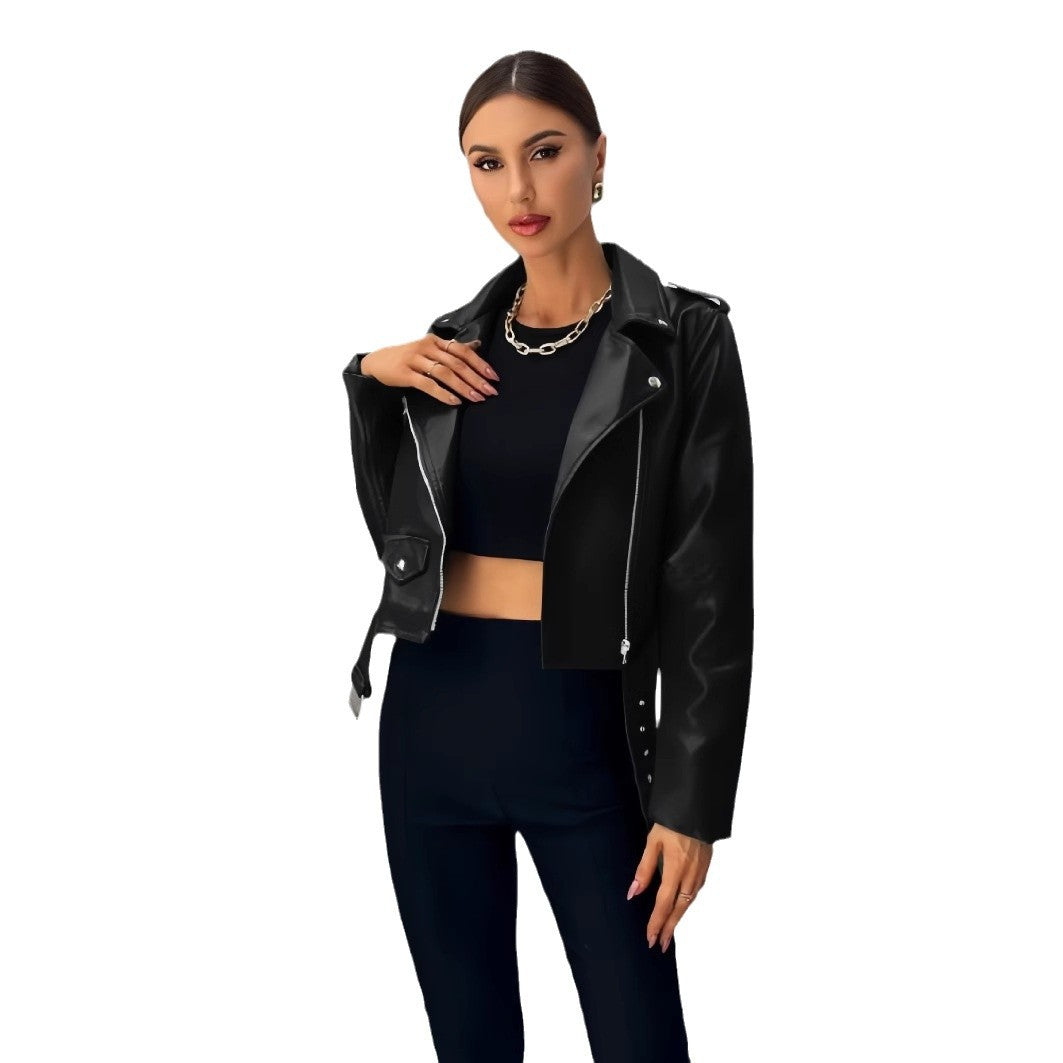 Damer cropped Bikerjacka Mirla-Eva Jonsson